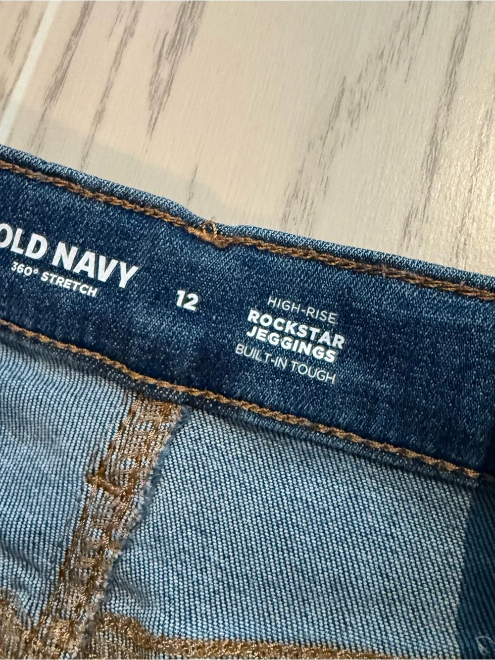 Old Navy Rockstar Distressed Jeggings Girls 12 High Rise Skinny Jeans Blue
